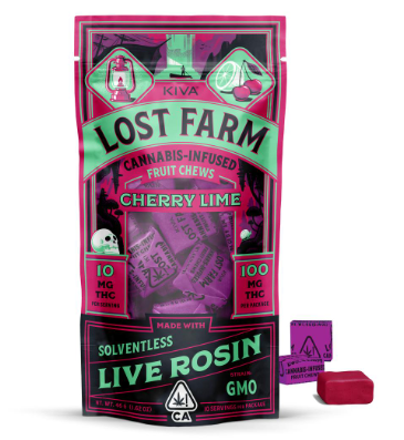 Photograph of product: Lost Farm | Cherry Lime Gmo Live Rosin Chews | 100mg