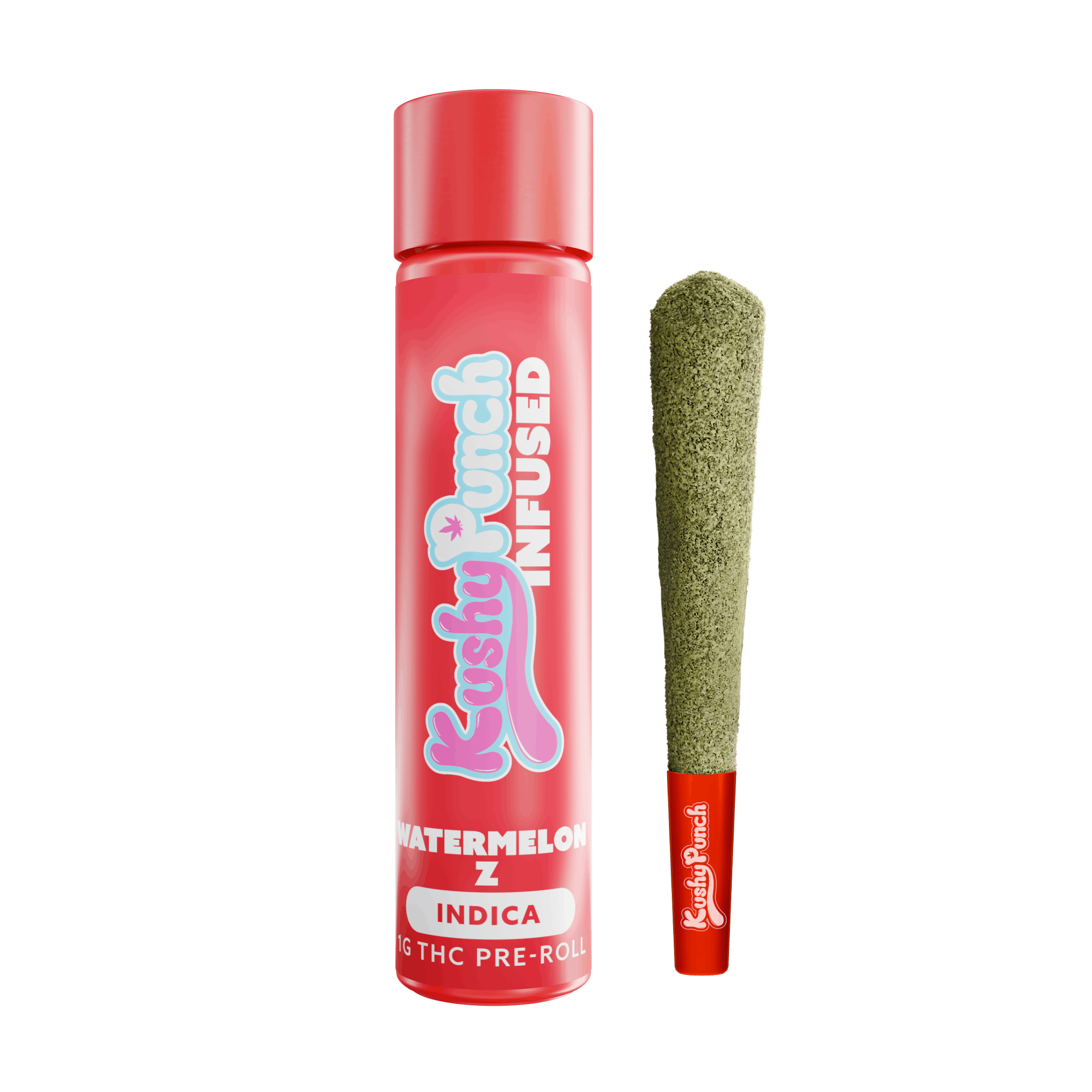 Photograph of Product: Kushy Punch: Infused Pre-Roll | Watermelon Z | 1g