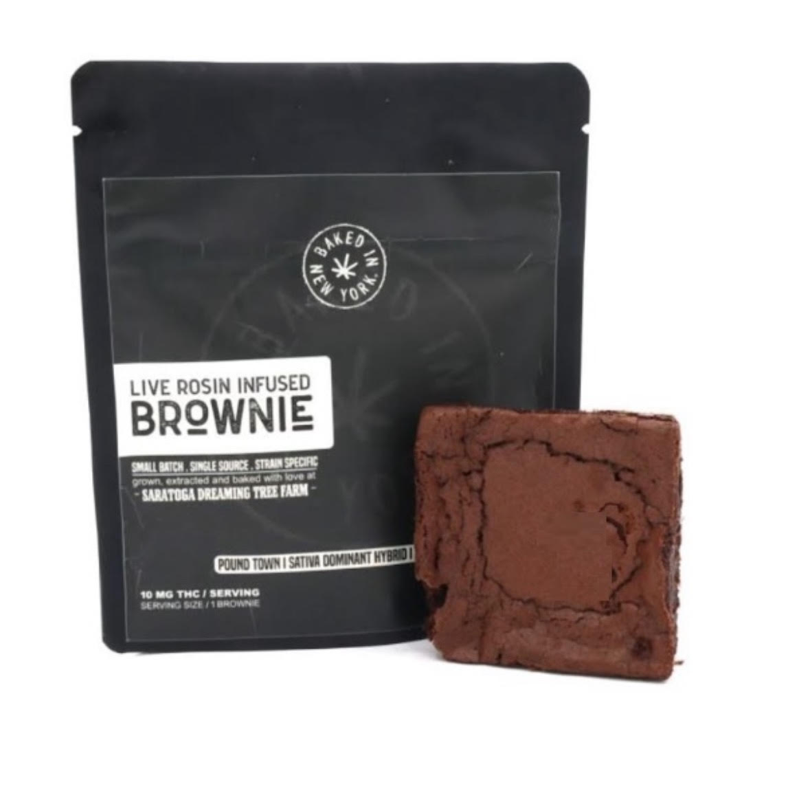 Photograph of product: Live Rosin Infused Brownie | Mellow Kitty | 10mg