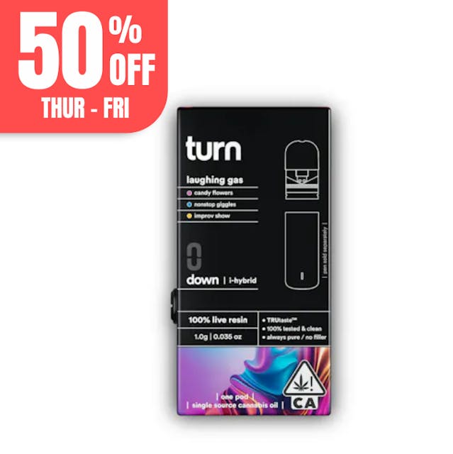 Photograph of product: Turn Down Live Resin POD | 1g - Laughing Gas - Oui'd Hybrid - 