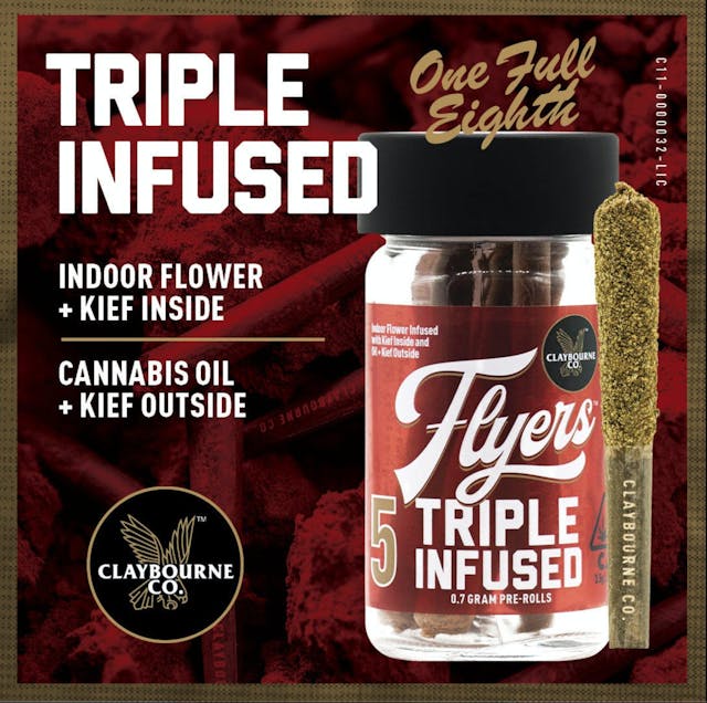 Photograph of product: Claybourne Co. Black Triangle OG .5g - pre roll - 2pk - 