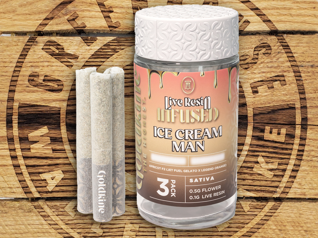 Photograph of product: Goldkine | Ice Cream Man | 0.6g Infused Pre Roll 3PK