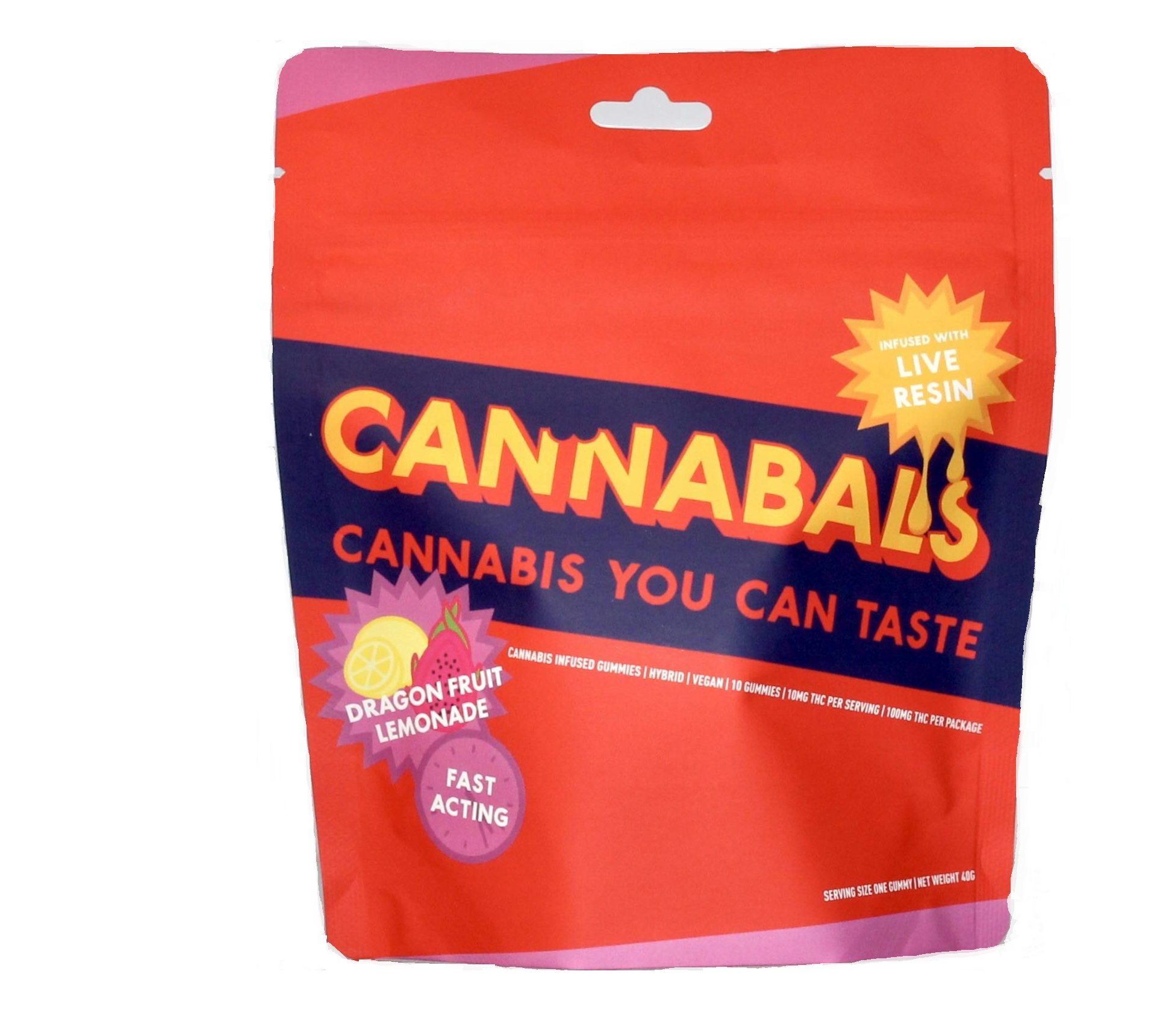 Photograph of product: Cannabals | Dragonfruit Lemonade | Live Resin Gummy 10PK