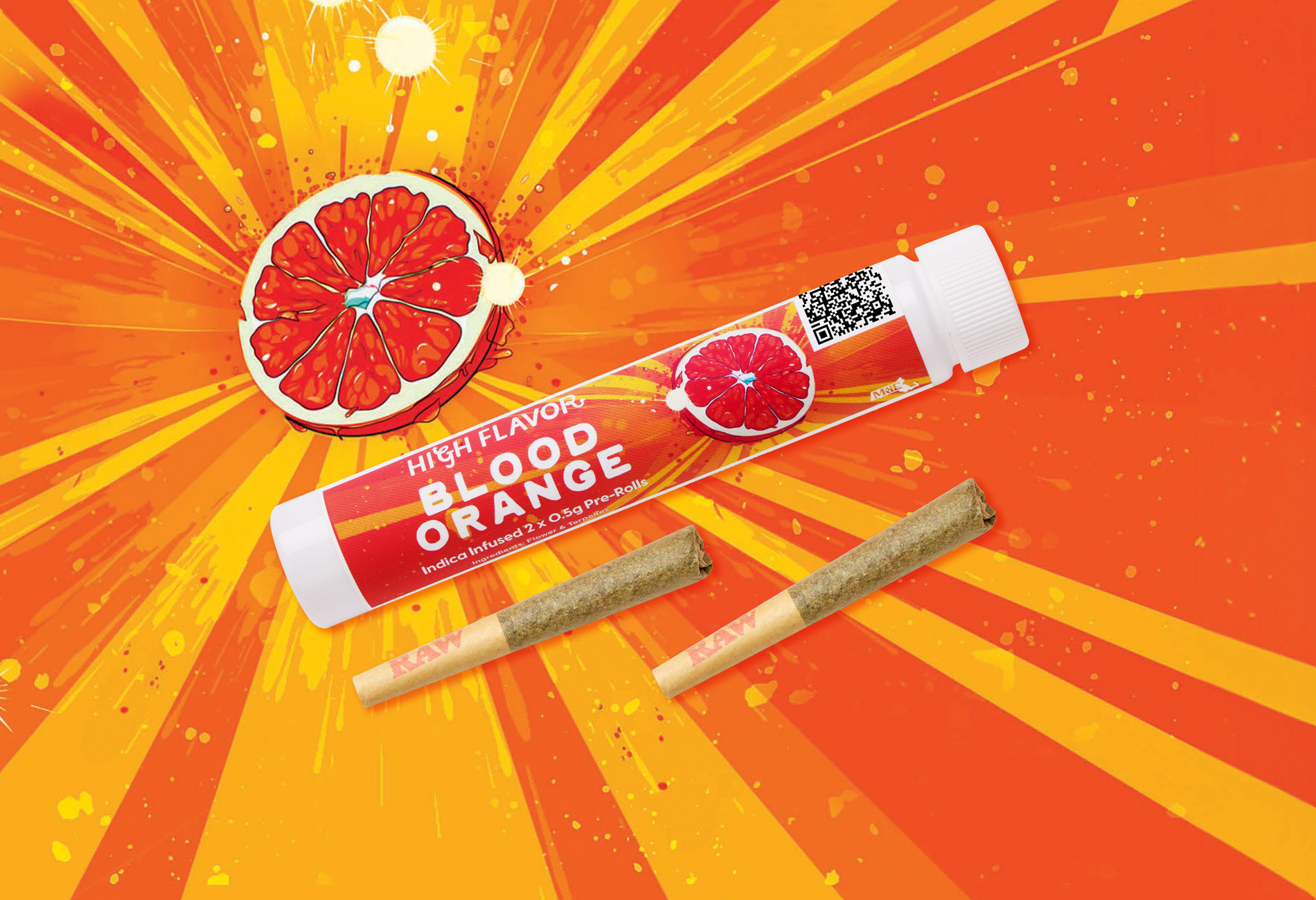 Photograph of product: Blood Orange Infused Pre-Roll I .5G 2 Pack