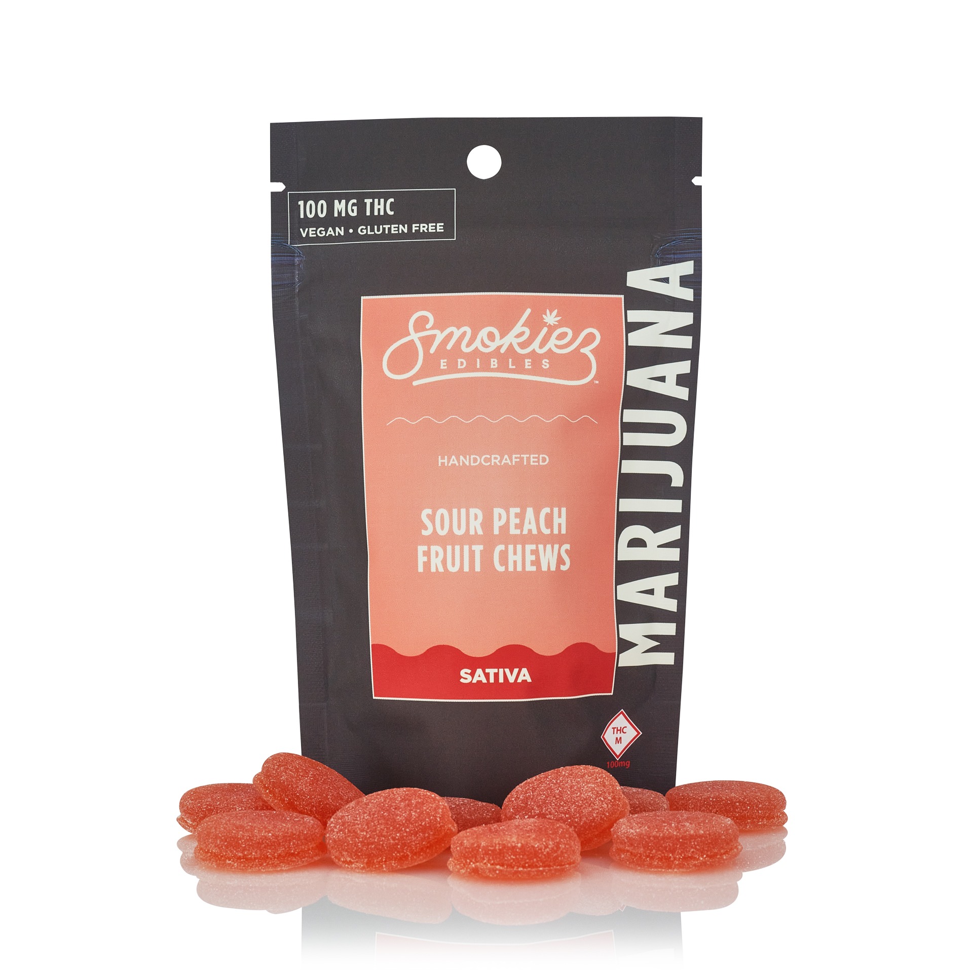 Photograph of Product: Sour Peach Fruit Chews (100mg)