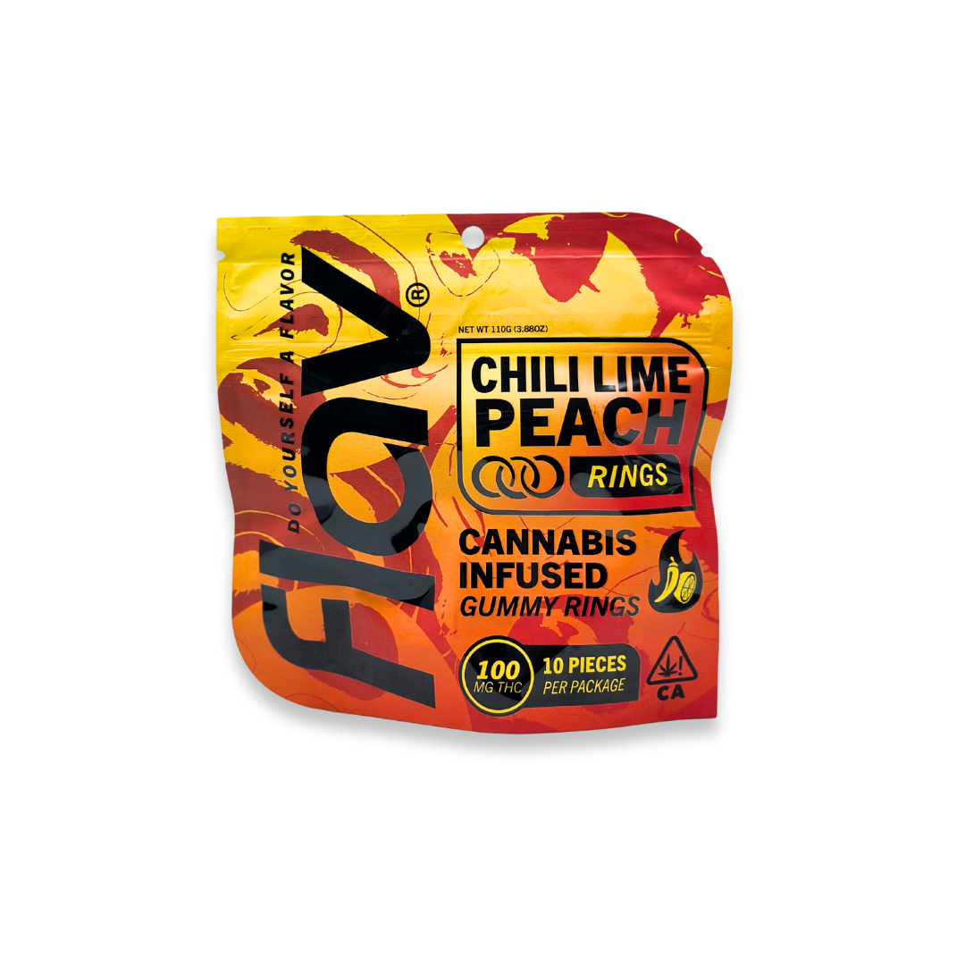 Photograph of product: Flav - Rings - Chilli Lime Peach - Gummies - 10pk - 100mg