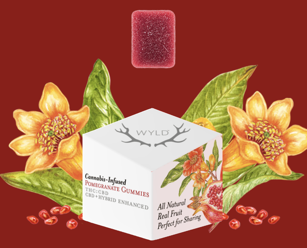 Photograph of product: Gummies - POMEGRANATE Hybrid - 1:1 (TH-oui:CBD) - 20 Pcs - 100mg