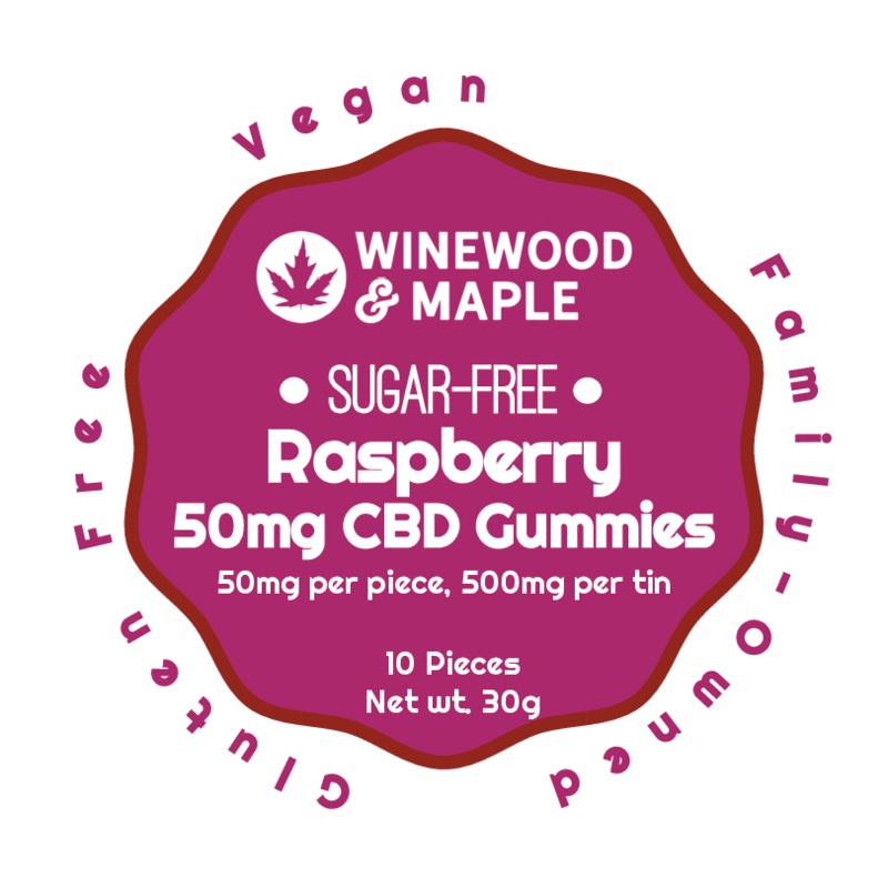 Photograph of product: CBD Gummies | Extra Strength Sugar Free Raspberry | 10 Pack [50mg/ea]