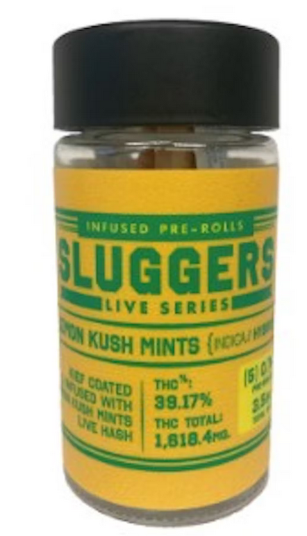 Photograph of product: Bison: Lemon Kush Mints 5pk Sluggers Infused Pre-Rolls