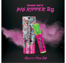 Photograph of product: Crude Boys | FruiCrude Boys | Fruity Peb OG | 2g Big Ripper Disposablety Peb OG Big Ripper Disposable
