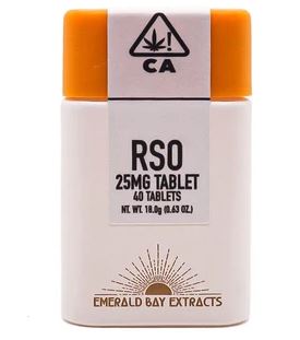 Photograph of product: Emerald Bay Extracts Blue Dream Oui'd 25mg RSO Tablets (40pk)