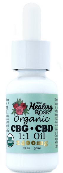 Photograph of product: 2400mg - Organic Full Spectrum CBG:CBD Oil 1:1 - The Healing Rose