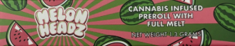 Photograph of product: Clout King Full Melt Melon Headz Infused Pre Roll 1.3g