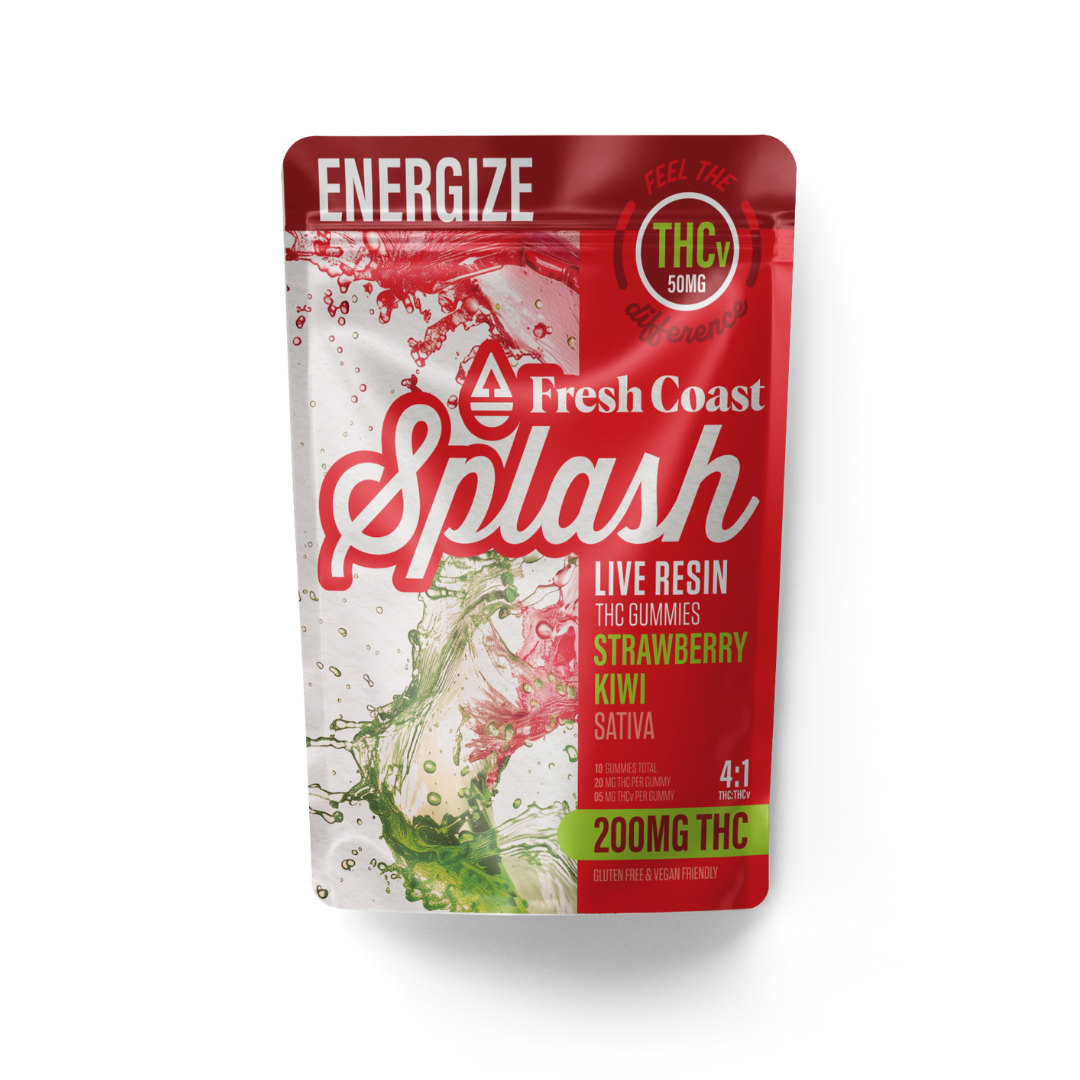 Photograph of product: Splash | Strawberry Kiwi Live Resin Gummies | 4:1 TH-oui:TH-ouiv | 200mg
