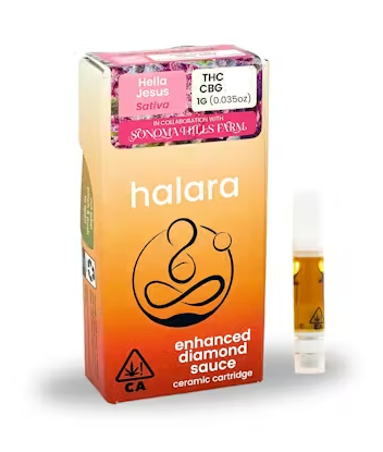 Photograph of product: Halara x Sonoma Hills Farm Hella Jesus Sativa Enhanced Live Diamond Sauce  Cart