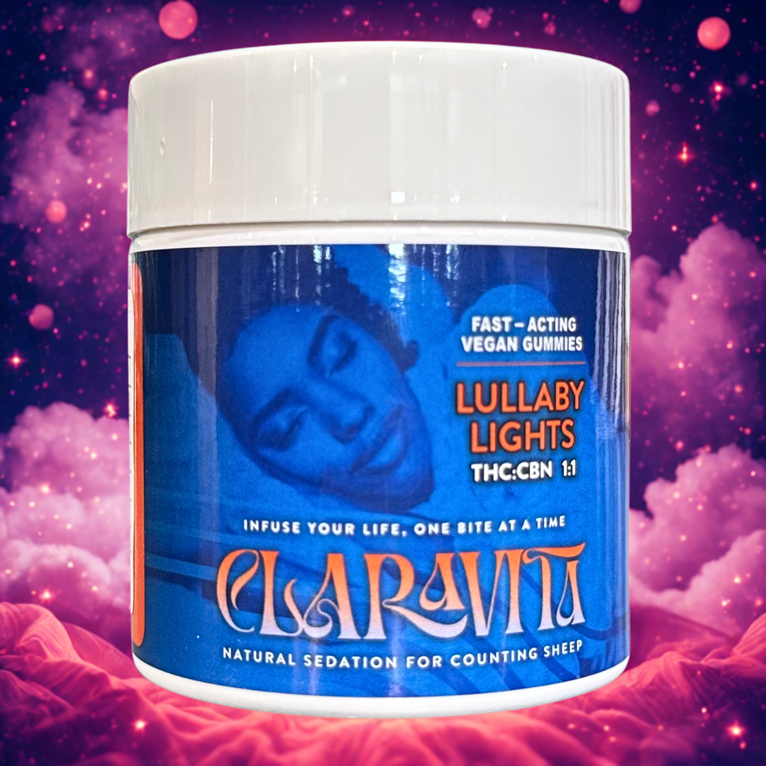 Photograph of product: Lullaby Lights | Raspberry Lemonade | 1:1 TH-oui : CBN | Live Rosin | Fast-Acting | 10pk/20serv