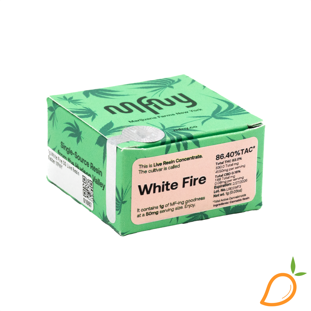 Photograph of product: 1g White Fire OG Live Resin Badder MFNY