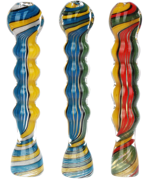 Photograph of product: Accessories - AFG - Ribbed Stripe Twist Glass Chillum