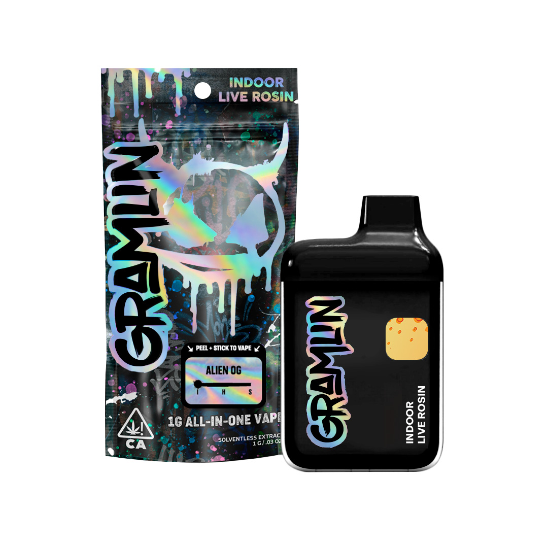 Photograph of product: GRAMLIN - DISPOSABLE (LIVE ROSIN) 1G - Oui'd - ALIEN OG