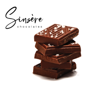 Photograph of product: Sinsere - Salted Dark Chocolate Bar - 100mg