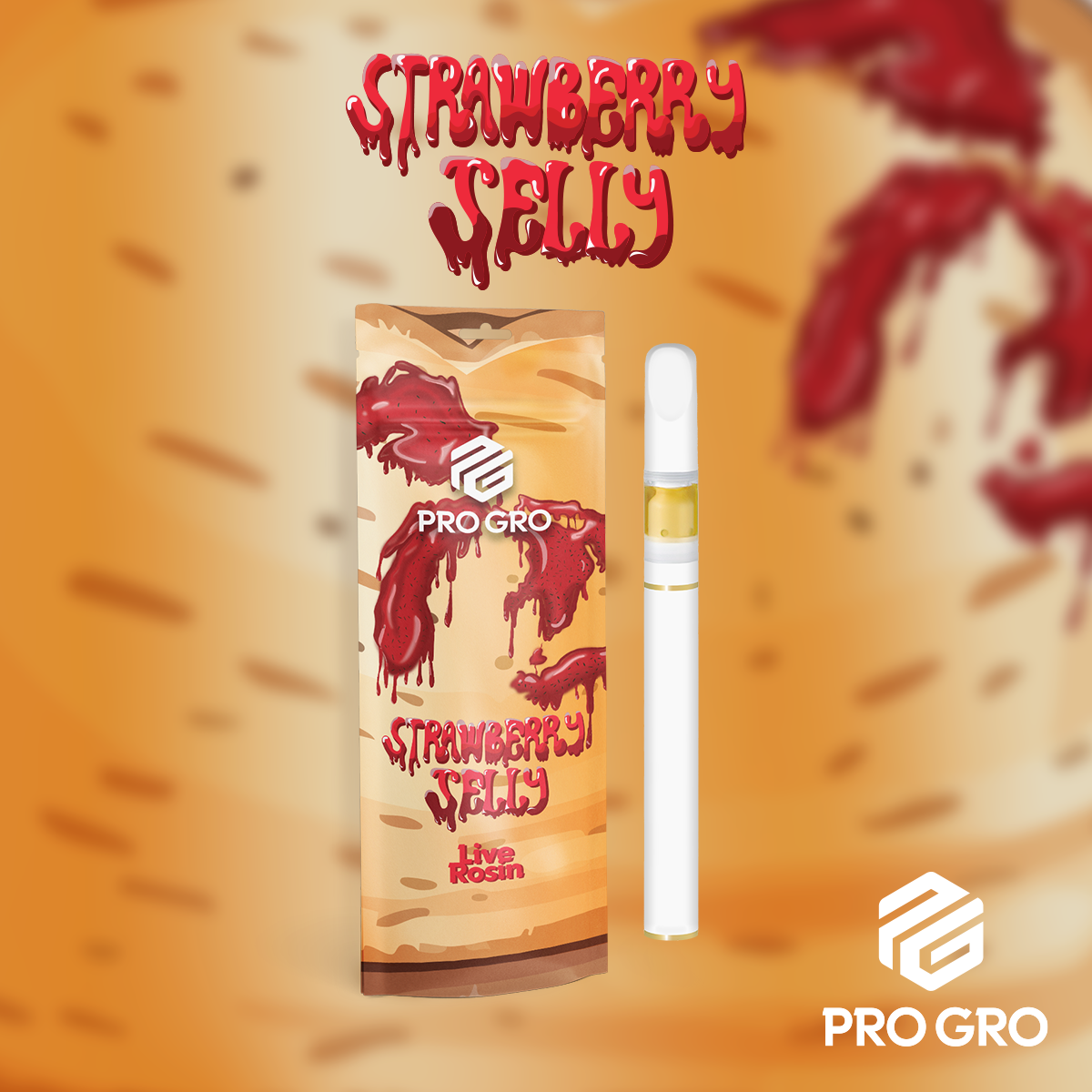 Photograph of product: Strawberry Jelly Live Rosin Disposable Cartridge | Pro Gro | .5g (2/$55)