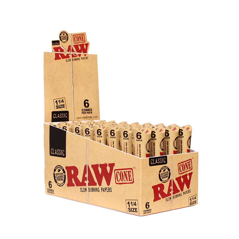 Photograph of product: Raw | Black Classic Cones | 6/pk | 1 1/4"