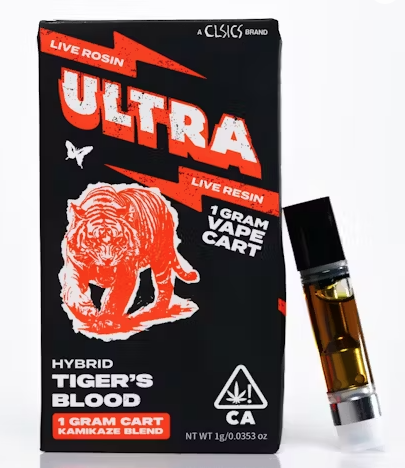 Photograph of product: Ultra Tiger's Blood Rosin & Resin Cartridge