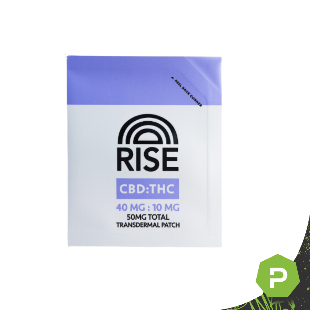 Photograph of product: RISE | 50mg Transdermal Patch | TH-oui:CBD 1:4