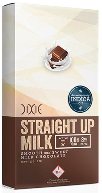 Photograph of product: Dixie - Milk Chocolate Bar - Oui'd - 100mg