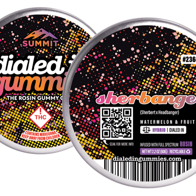 Photograph of product: Dialed In -  Rosin Gummies -  Sherbanger (Hybrid)