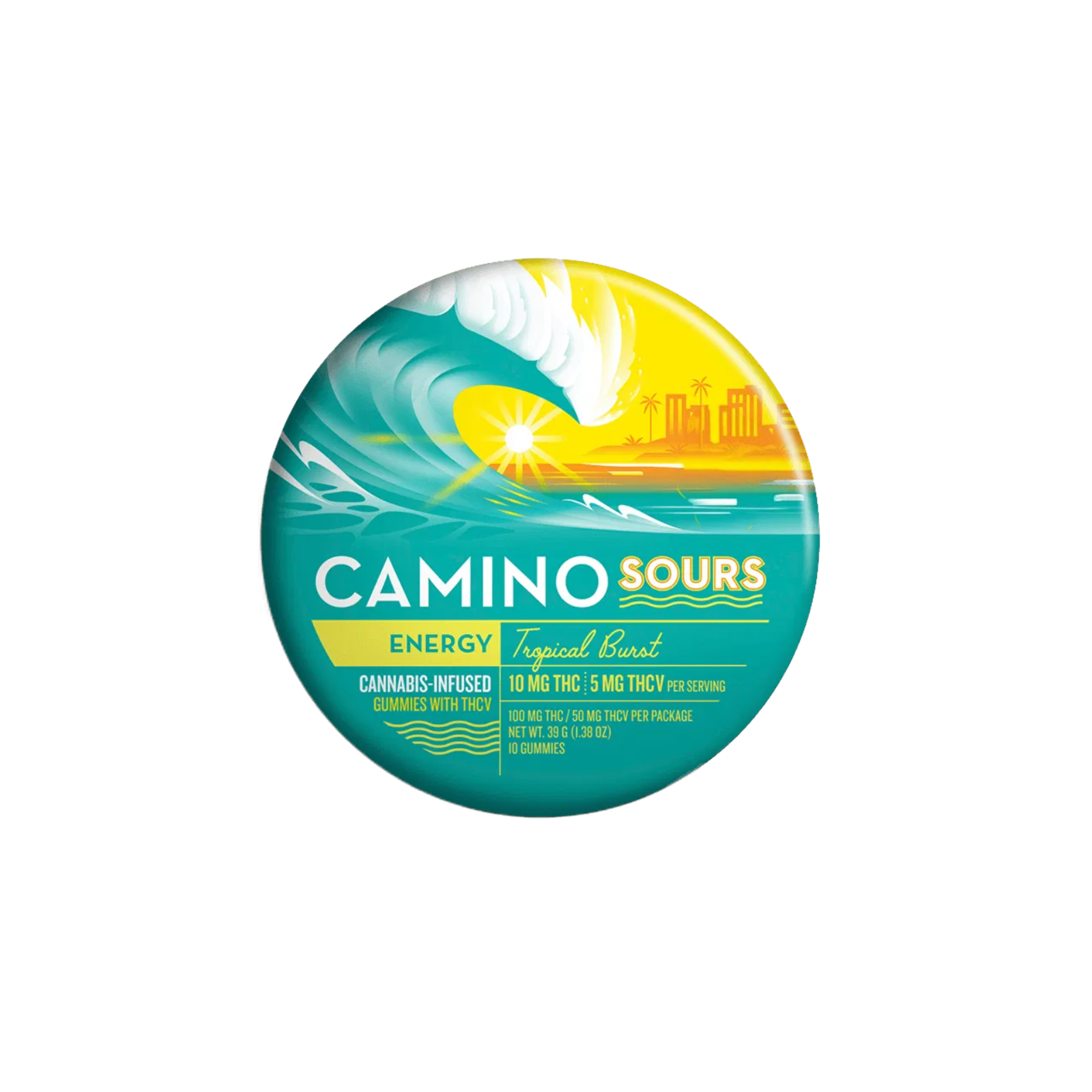 Photograph of product: CAMINO SOURS | TROPICAL BURST ENERGY | GUMMIES | 200MG | REC