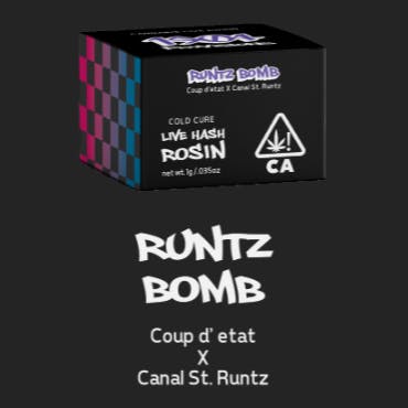 Photograph of product: 1904 Provisions | 1g - Runtz Bomb - Live Rosin Concentrate - 