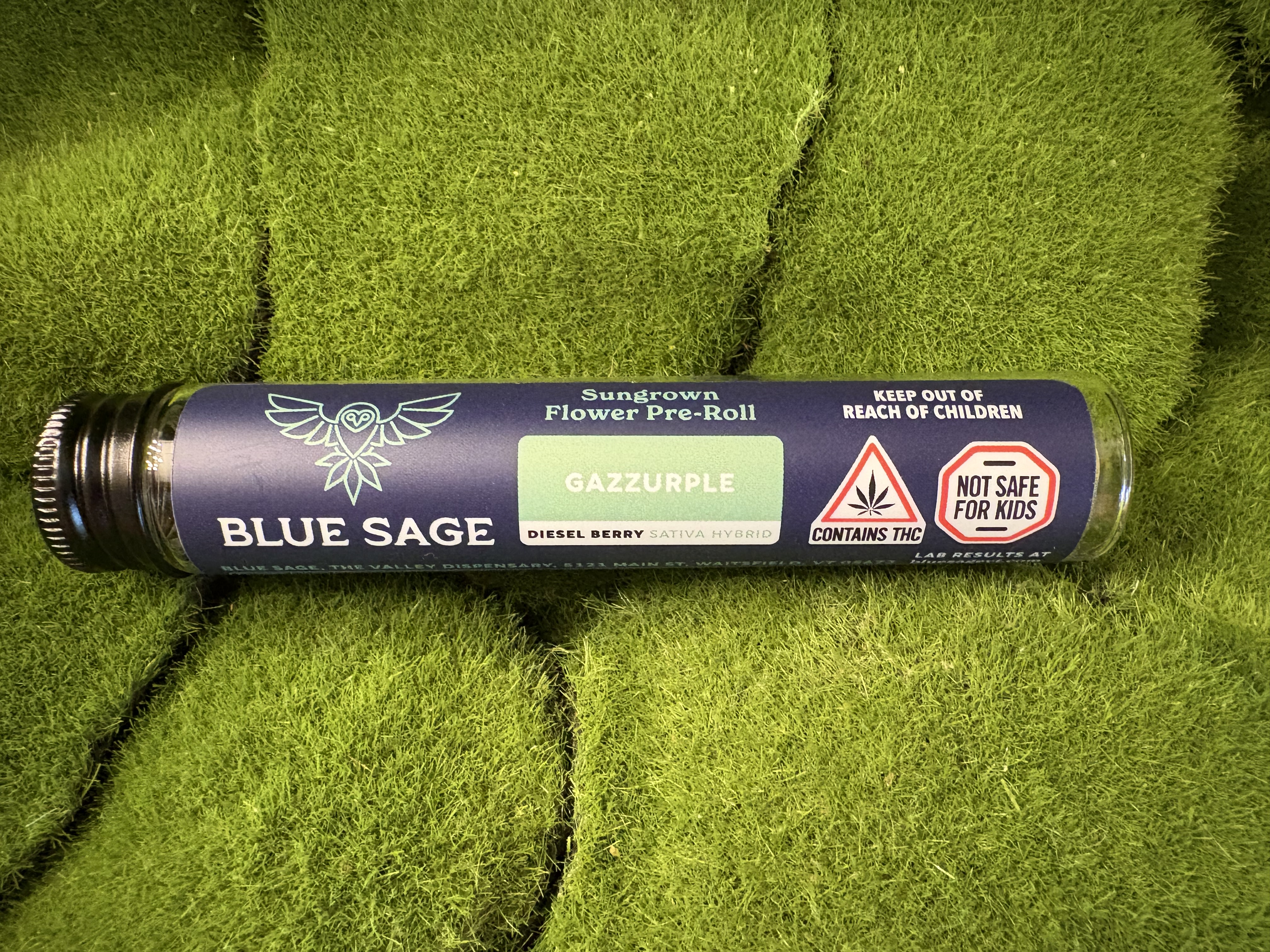 Photograph of product: Pre Roll Single | Gazzurple | Blue Sage