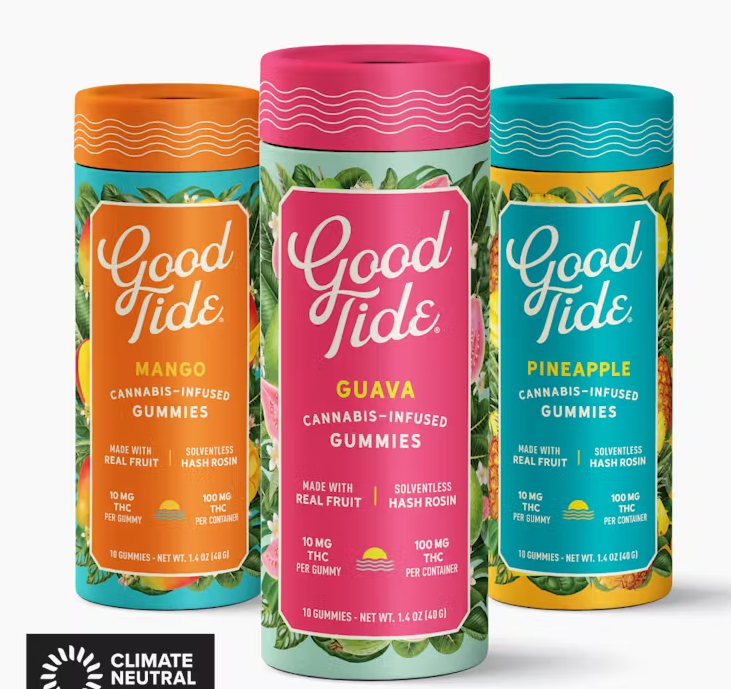 Photograph of product: GOOD TIDE | 200MG au chocolat ROSIN GUMMIES | PINEAPPLE (Oui'd)