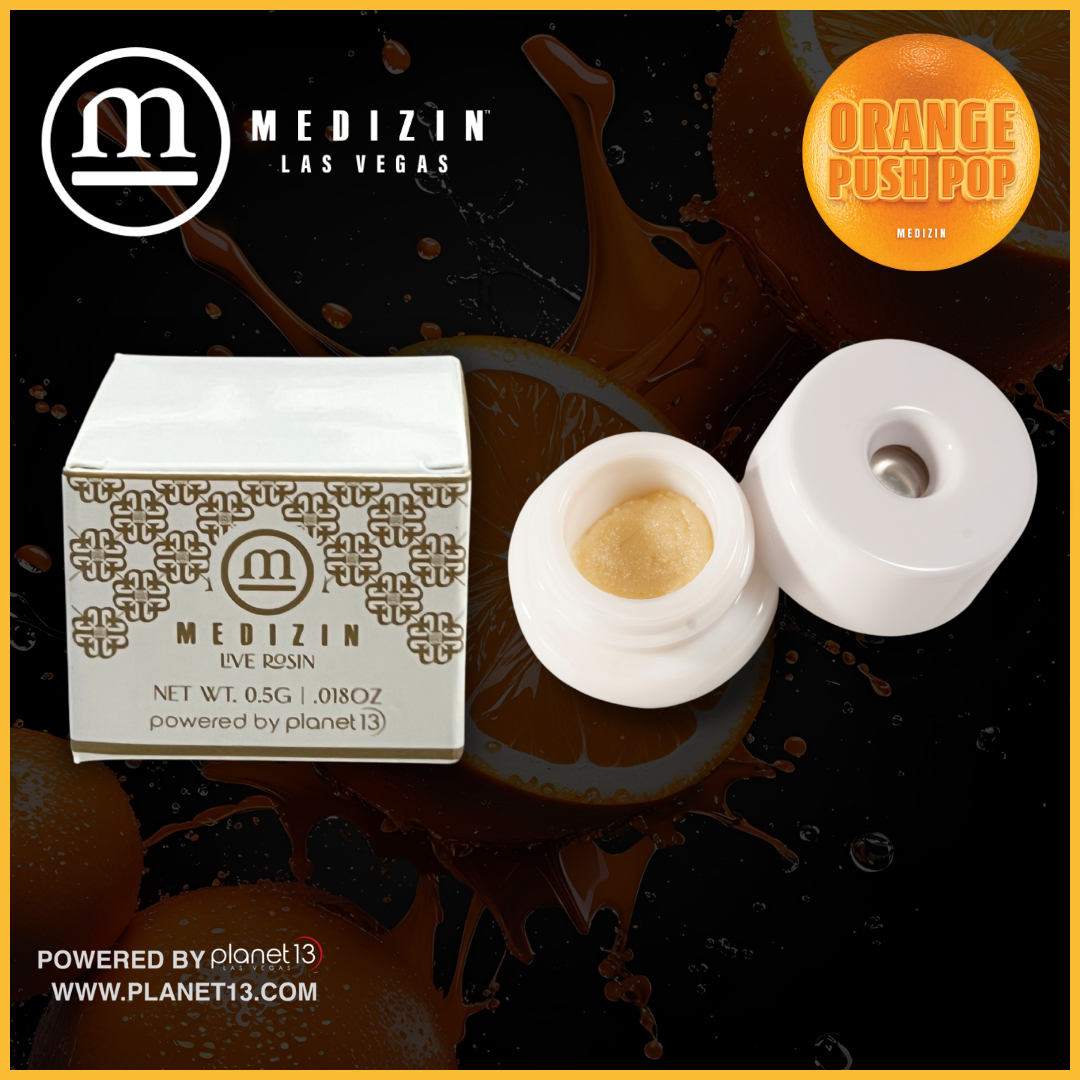 Photograph of product: Medizin Orange Push Pop .5g Live Rosin