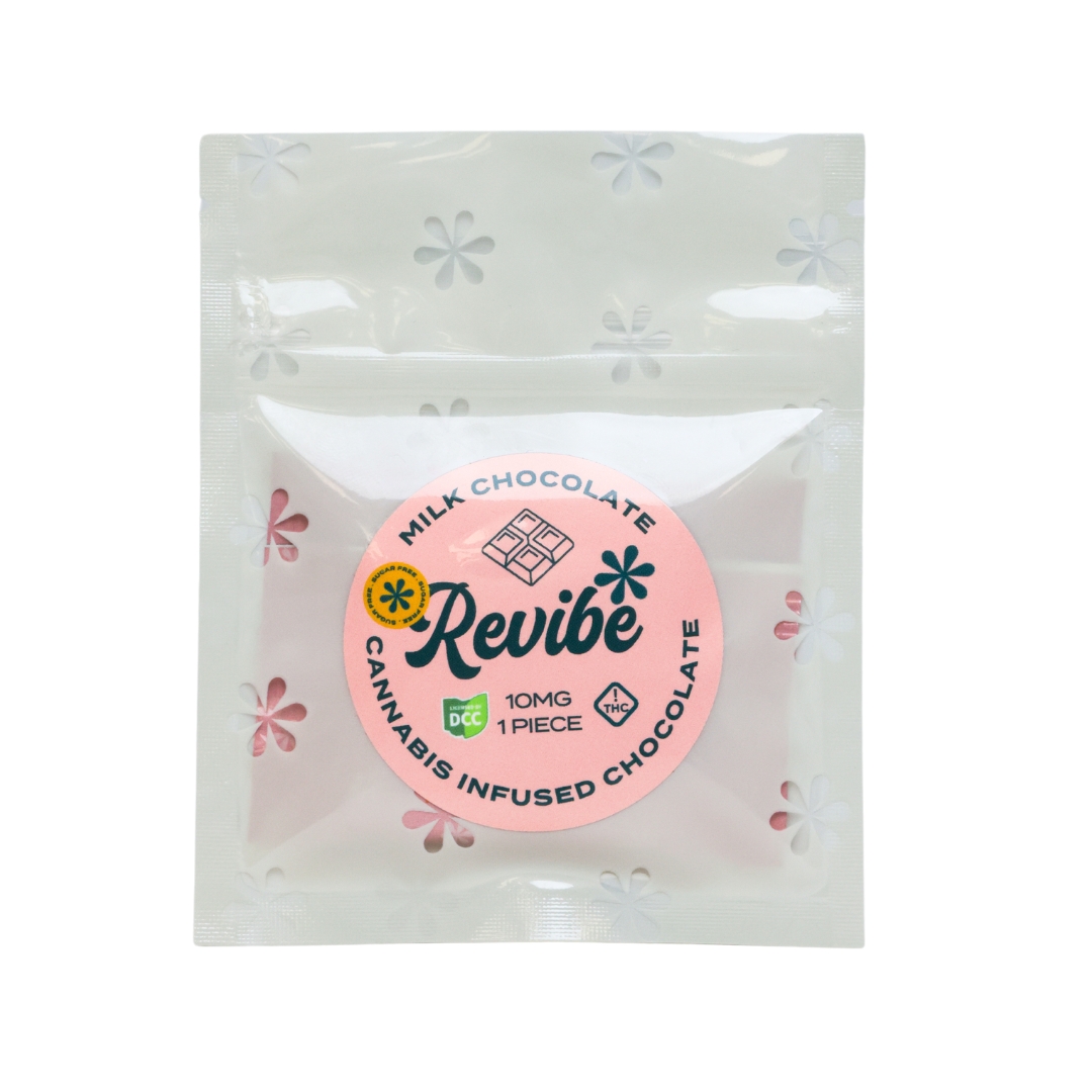 Photograph of product: Revibe - Sugar Free - Milk Chocolate Square 1pk - 10mg