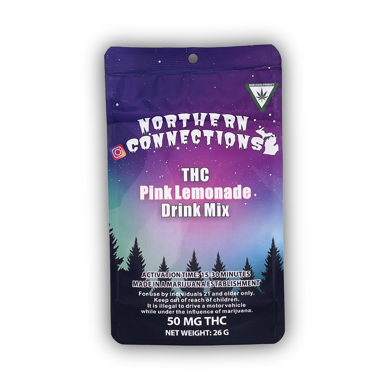 Photograph of product: Northern Connections 50mg TH-oui Pink Lemonade Drink MIx