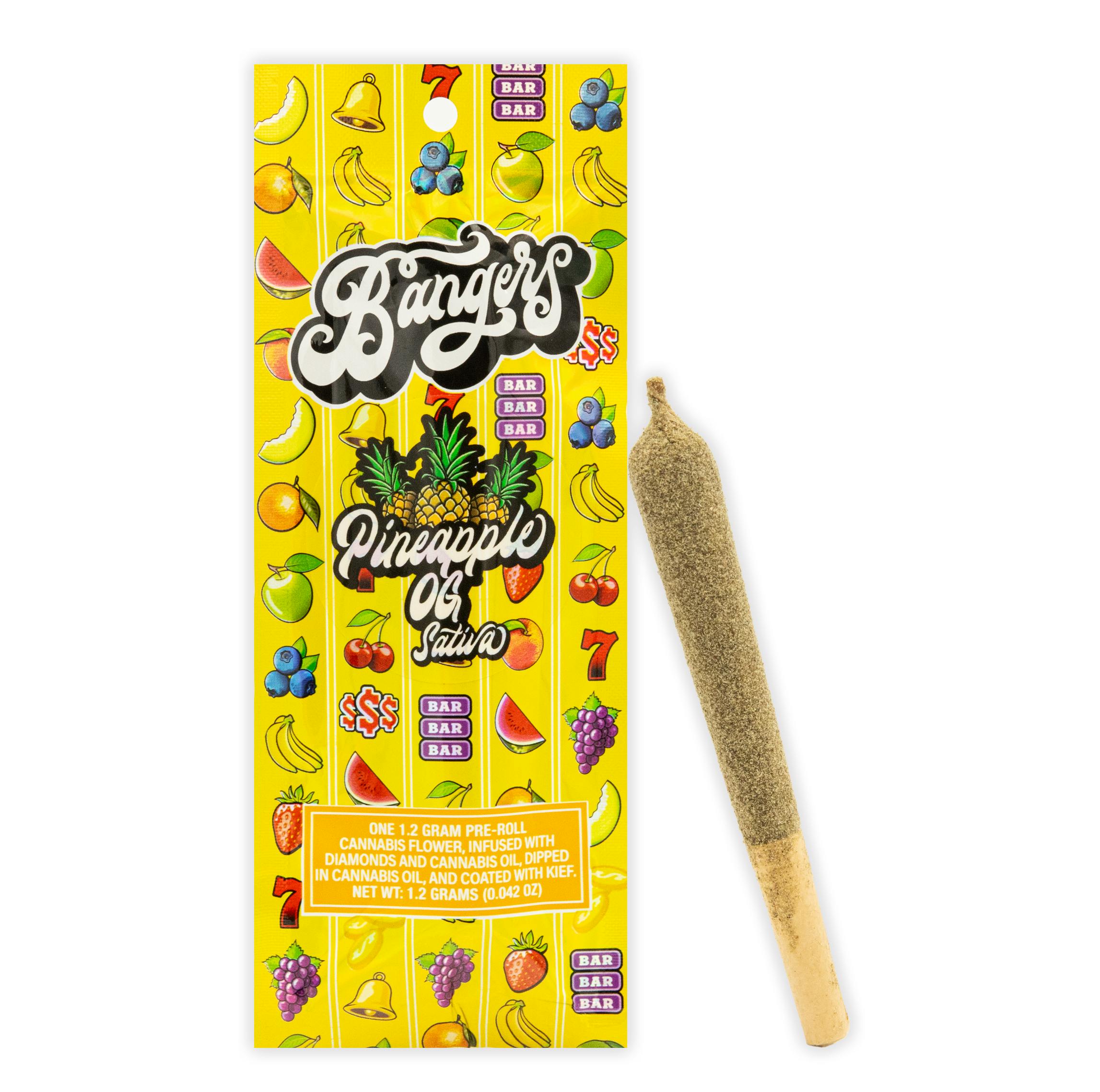 Photograph of product: Bangers Infused Preroll Pineapple OG 1.2g