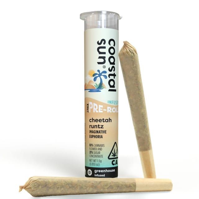 Photograph of product: Cheetah Runtz Infused Pre-Rolls - 2pk