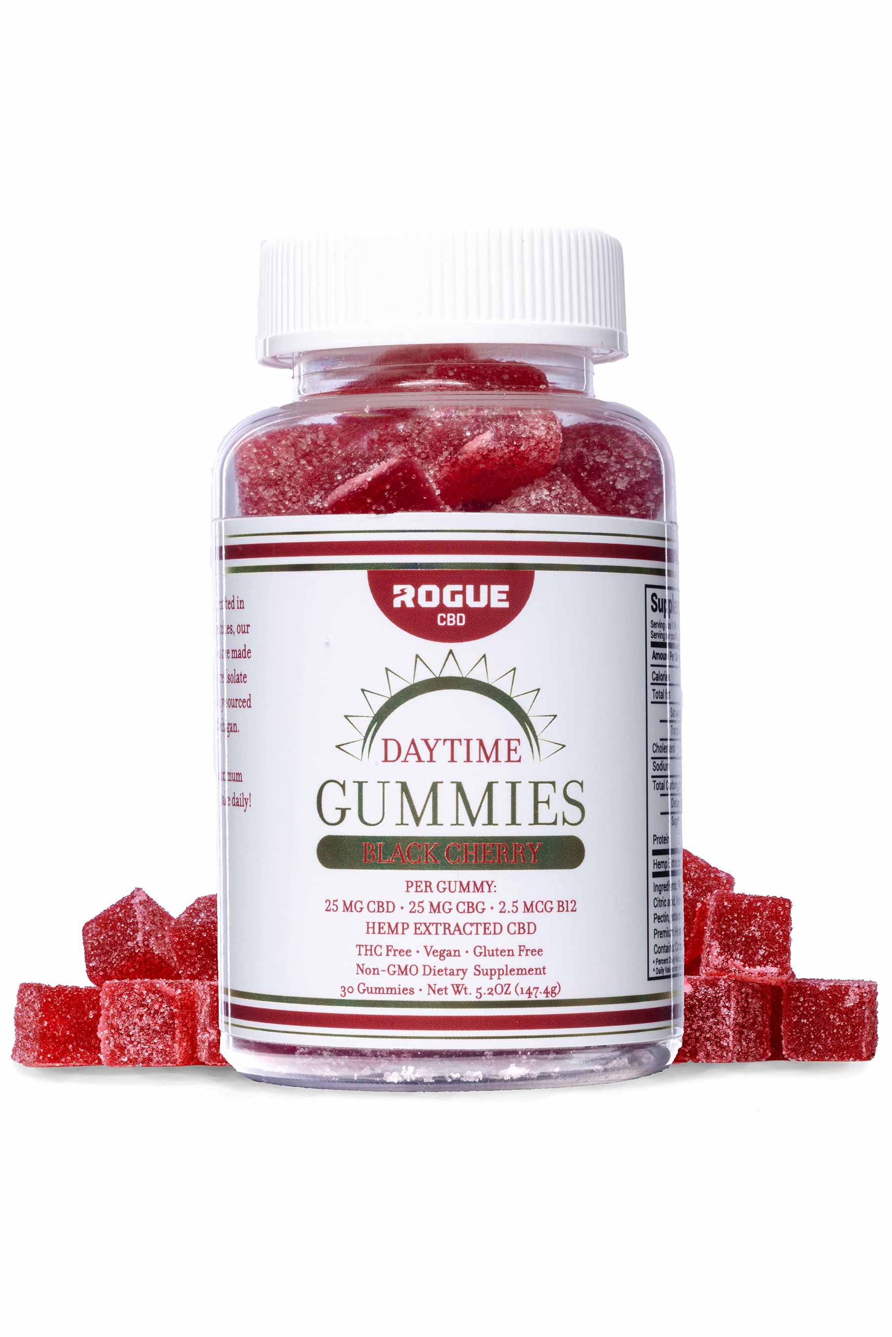 Photograph of product: 25mg Black Cherry CBD/CBG Gummies