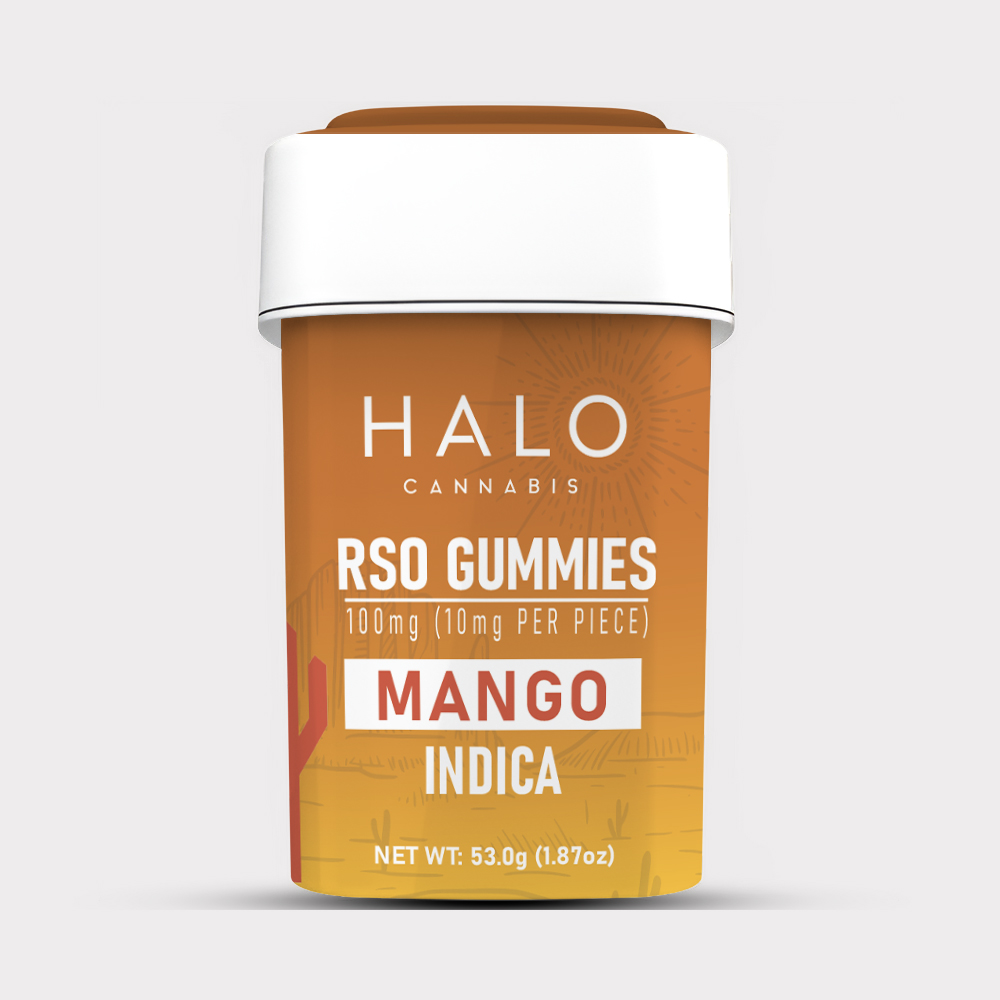 Photograph of product: Halo Oui'd RSO Gummies Mango 100mg - Oui'd
