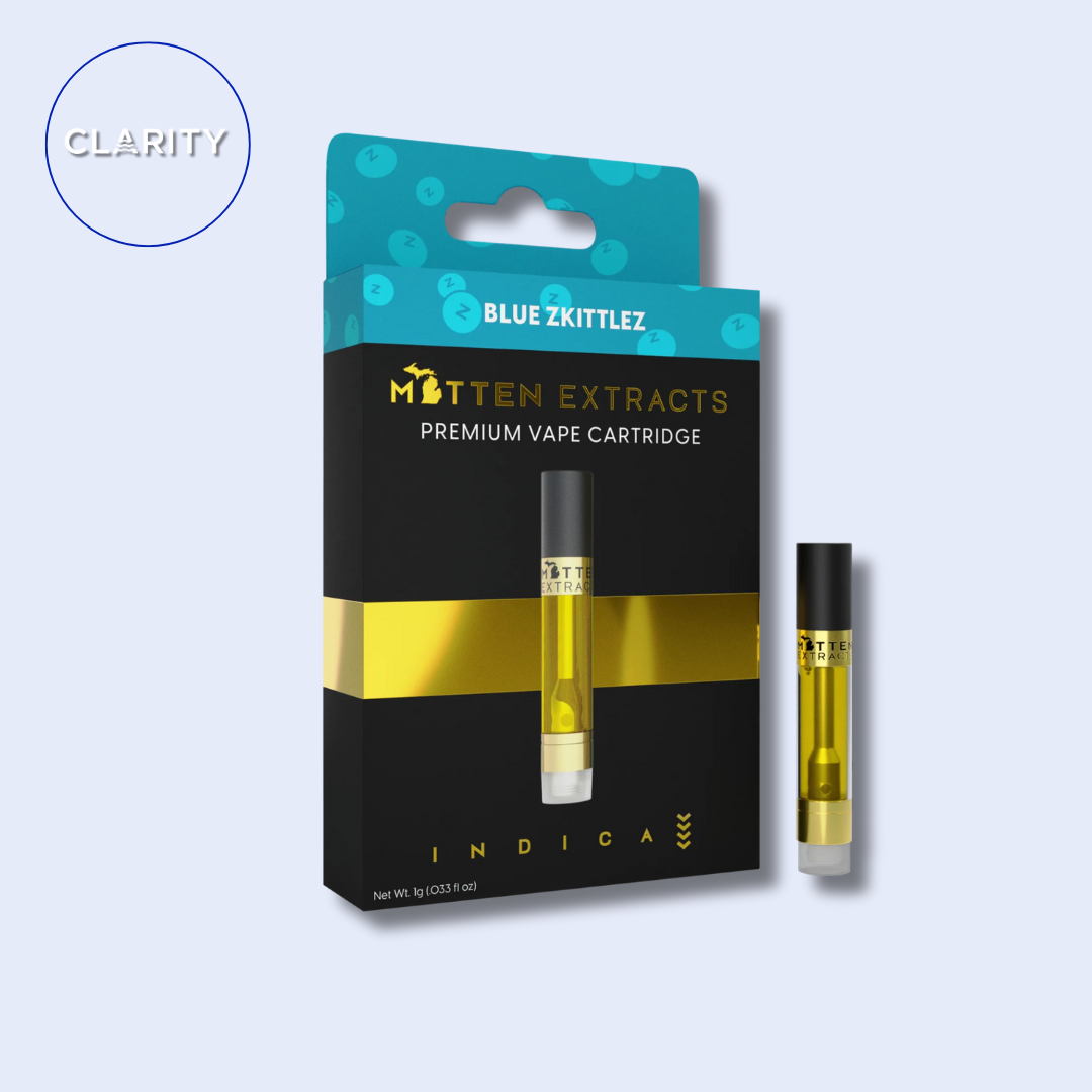 Photograph of product: Mitten Extracts Cartridge | Blue Zkittlez