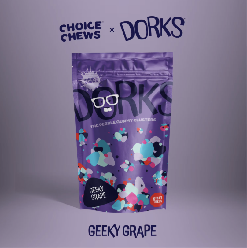 Photograph of product: Choice - Dorks Geeky Grape Pebble Clusters 200mg