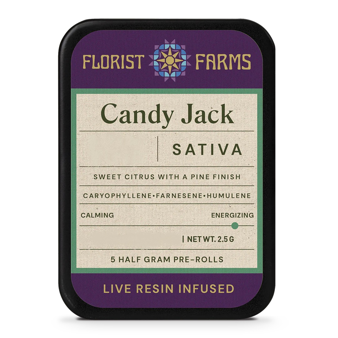 Photograph of product: Florist Farms - Candy Jack - 5pk Live Resin Infused Joints