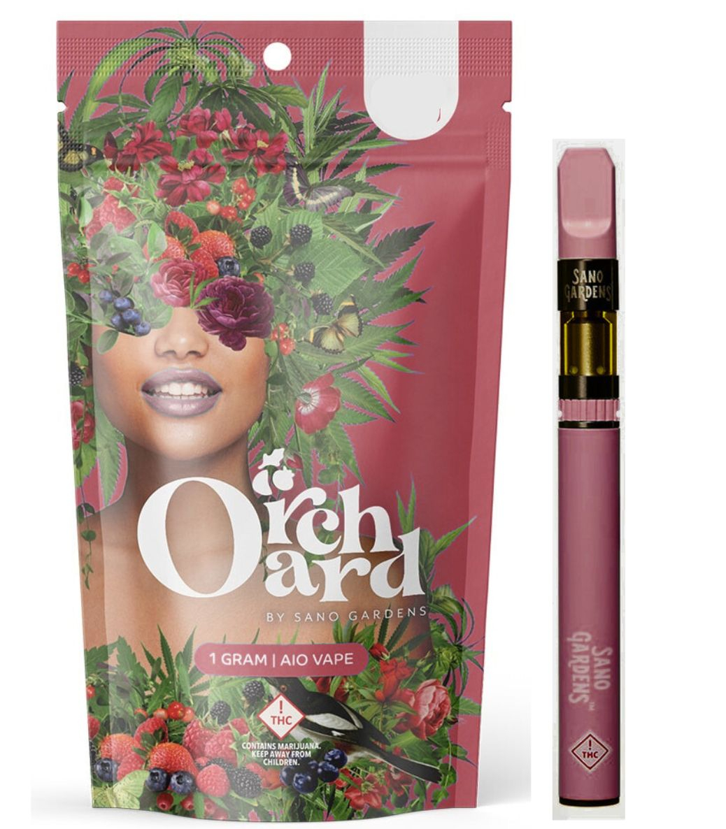 Photograph of product: .75g vape cartridge - Orchard Huckleberry Vape Cartridge - Sano Gardens