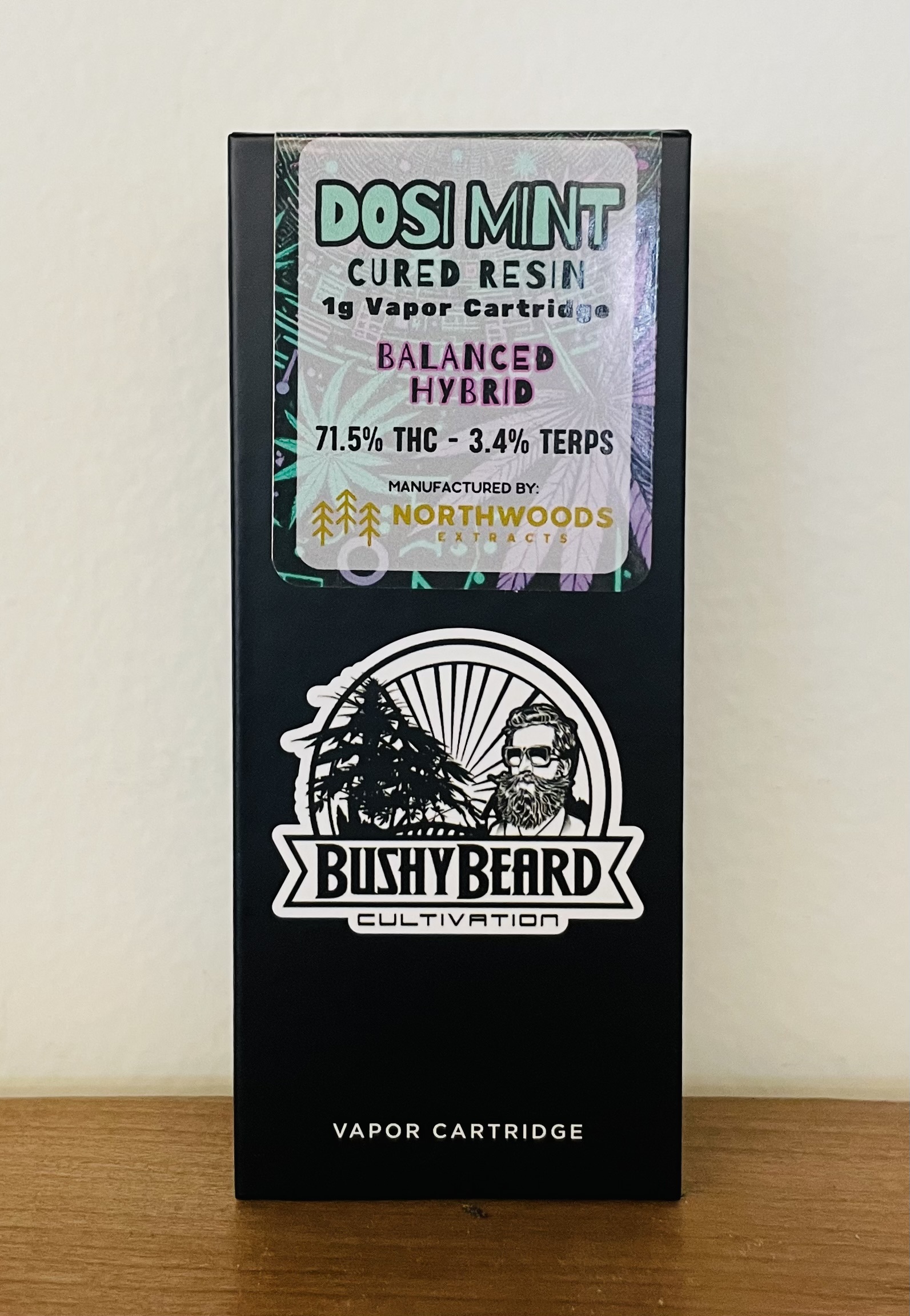 Photograph of product: Bushy Beard | Dosi Mint 1g Cured Resin | Cartridge 1g | 71.5% TH-oui