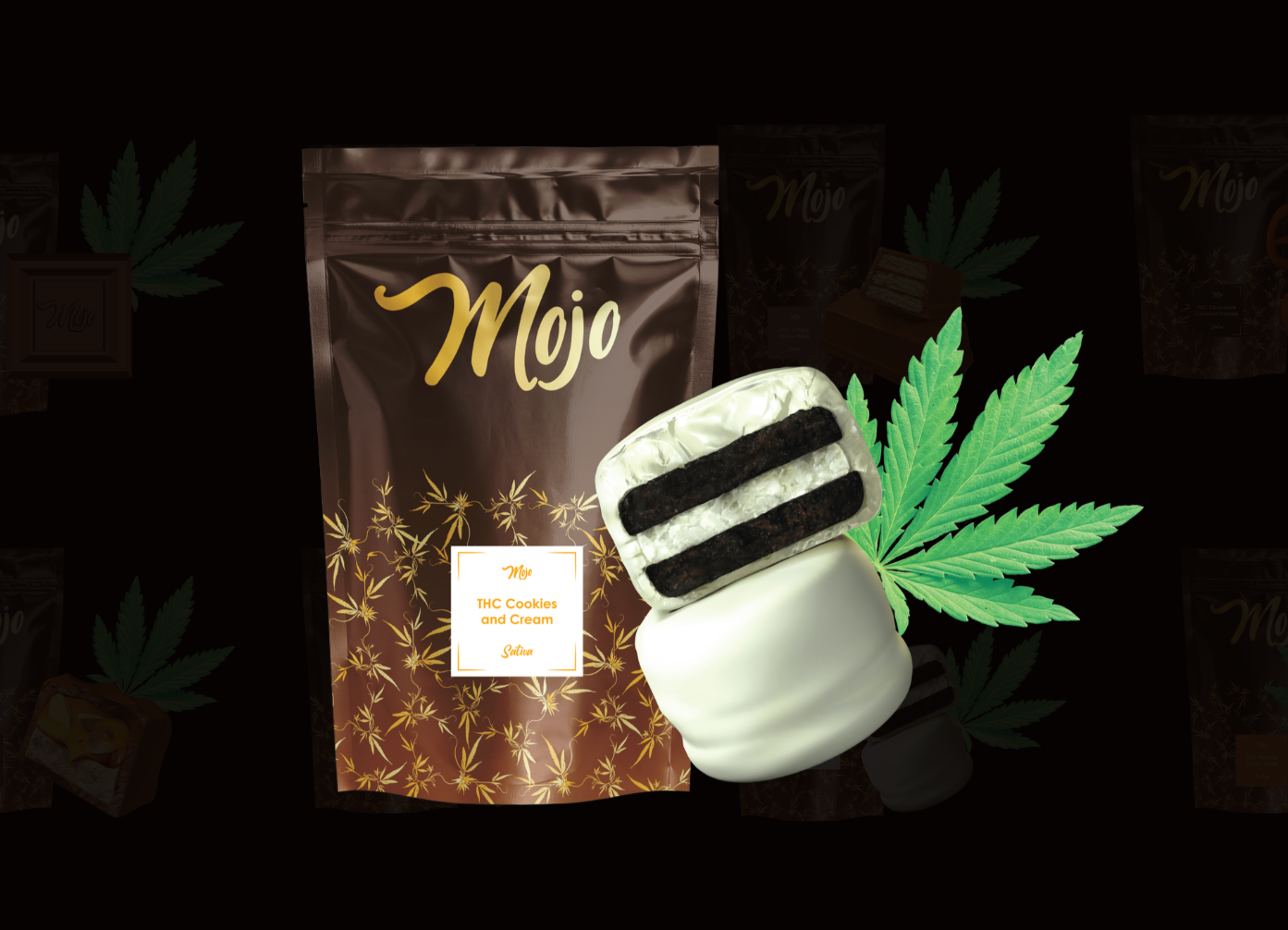 Photograph of product: Mojo 200mg Chocolate | Cookies & Cream Bites - Oui'd
