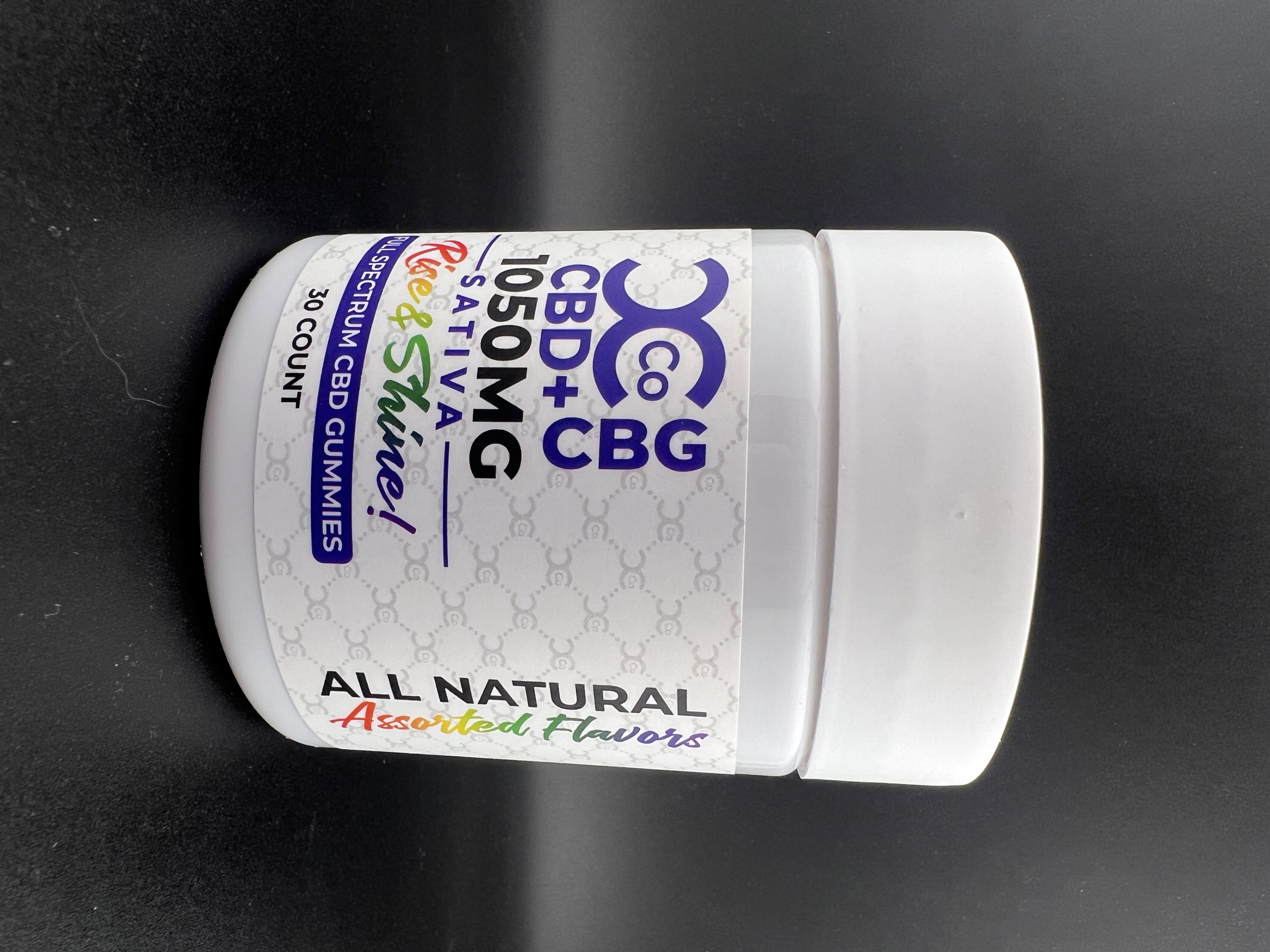Photograph of product: CCCo - Rise & Shine - 25mg CBD 10mg CBG Gummies - Assorted - 30ct