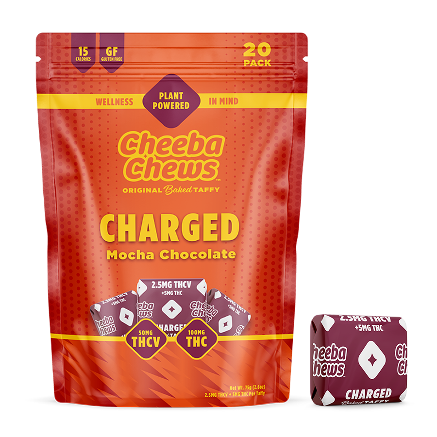 Photograph of product: Cheeba Chews | 100mg | Charged Mocha Chocolate Energy