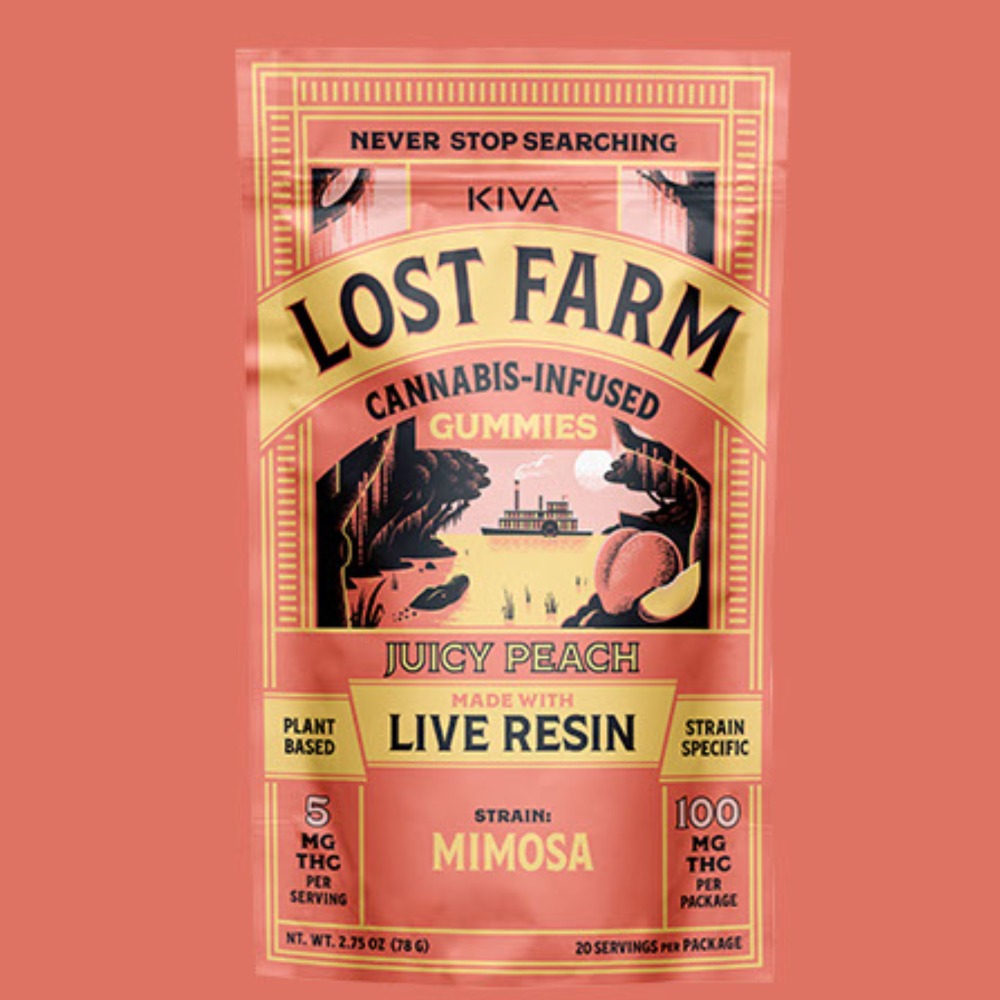 Photograph of product: Juicy Peach x Mimosa Live Resin Gummies | 100mg